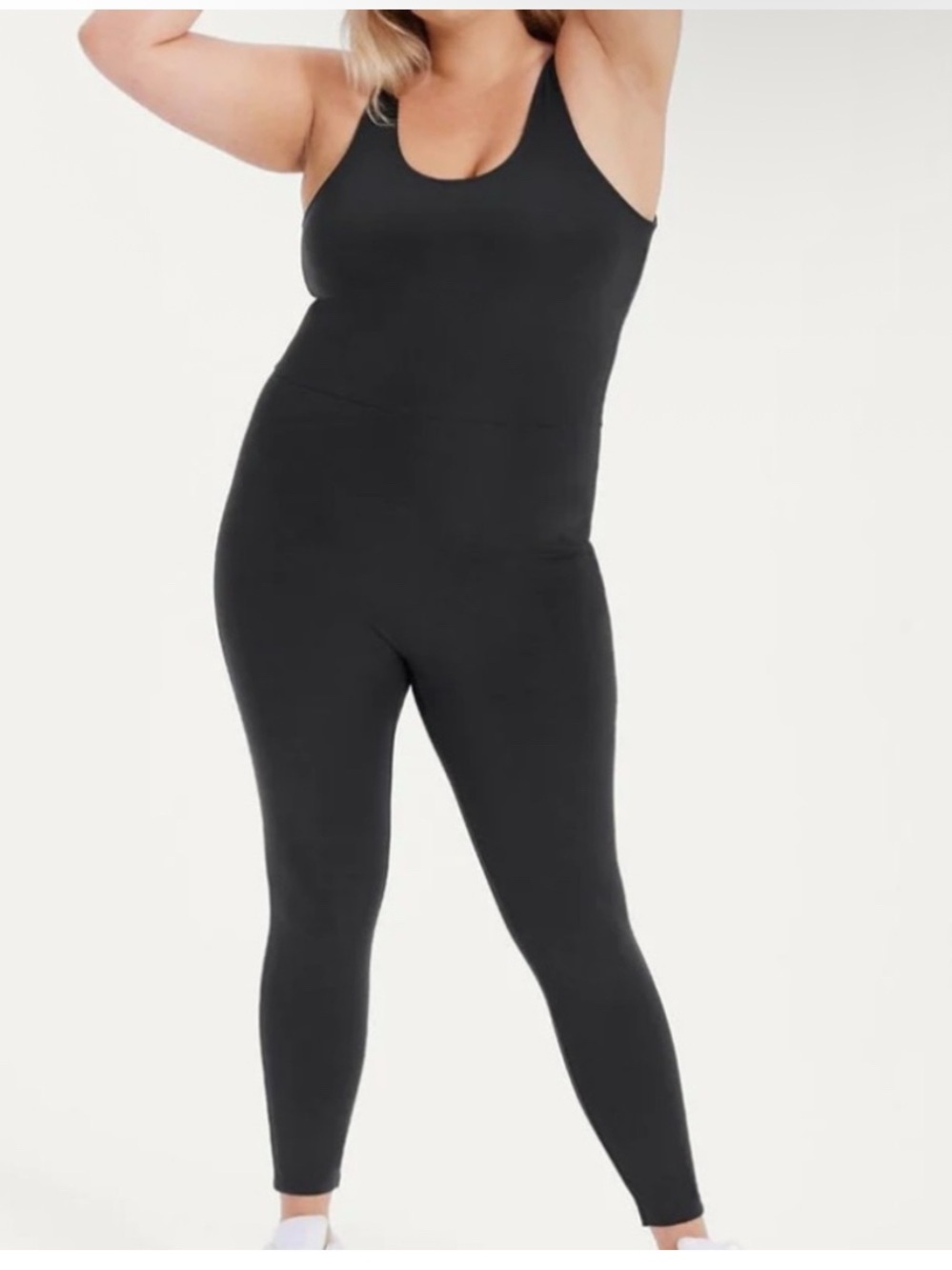 Girlfriend Collective Black Scoop Neck Unitard One Piece Black Size XXL Athletic